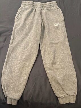 Nike Gray Kids Fleece Joggers with Classic Swoosh